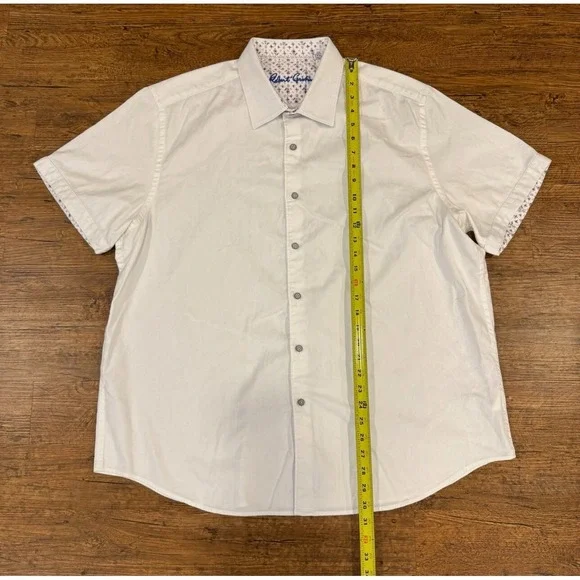 Robert Graham White Classic Fit Geometric Short Sleeve Button Up Shirt Men's 3XL - Picture 6 of 7